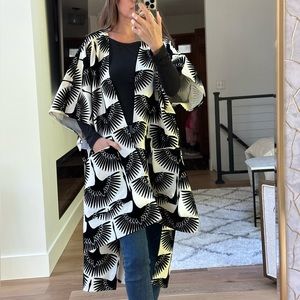 Custom one of a kind flying bird kimono style topper coat, jacket